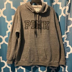 Pink Hoodie large gray